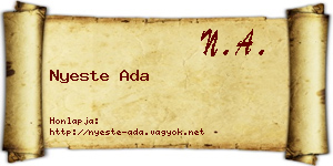 Nyeste Ada névjegykártya